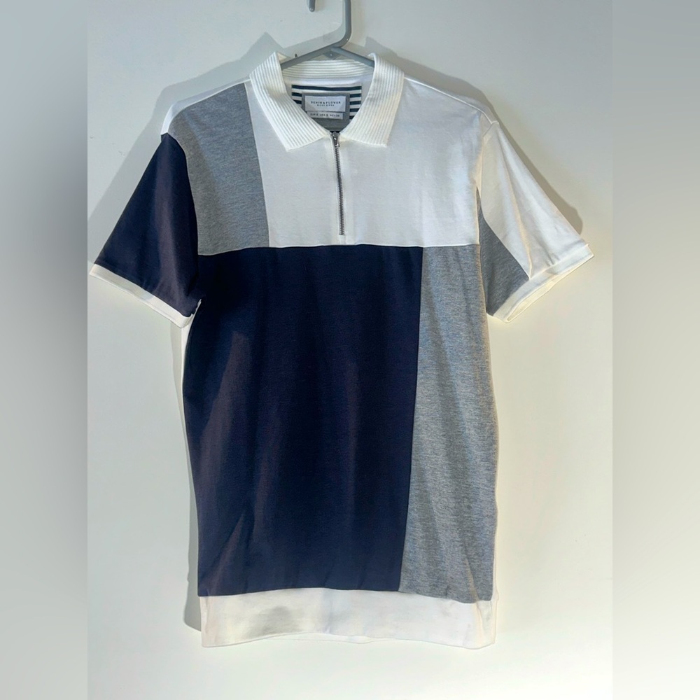 Denim & Flower / Ricky Singh Polo. White-Gray Color. Size S. New with tags.